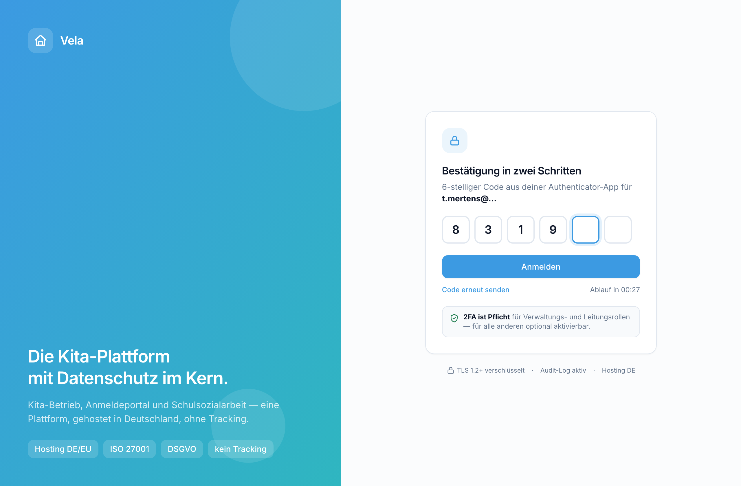 Login mit Zwei-Faktor-Authentifizierung